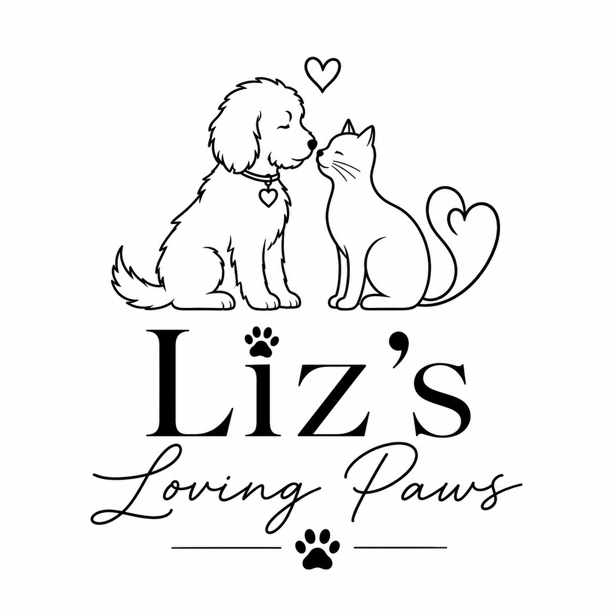 Liz's Loving Paws dog and cat logo